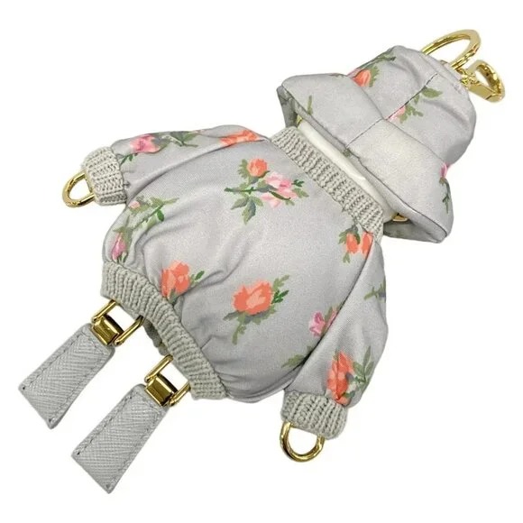 PRADA Soft robot Re-Nylon keychain charm with shoulder strap 1TT181 Light Blue - Picture 2 of 5